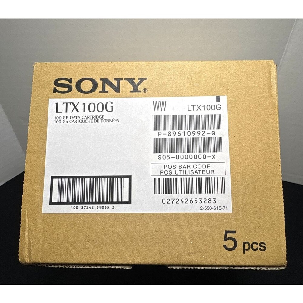 Sony LTX100G LTO Ultrium 1 100GB Native/200GB Compressed Data Cartridge 5 pcs